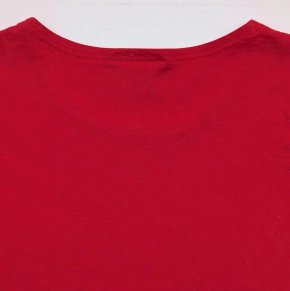 Vintage Marimekko Graphic Floral Red Long Sleeve Tee - Picture 8 of 11